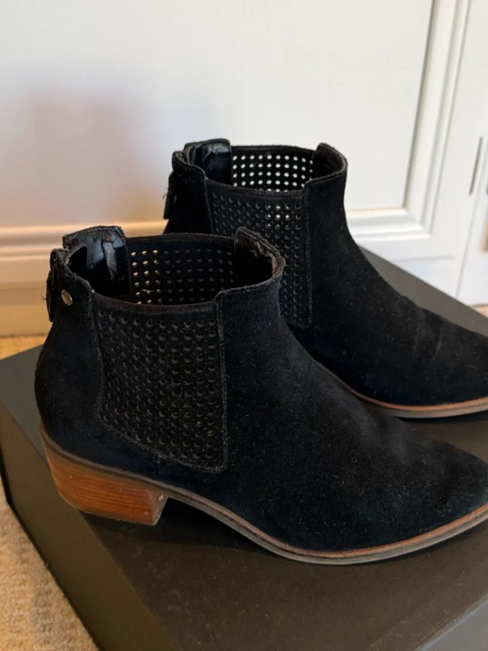 Cole Haan black suede booties - great condition